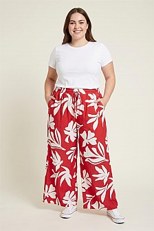 PANTS W/ FRONT TIE AND CONTRAST STITCHING ON POCKETS 