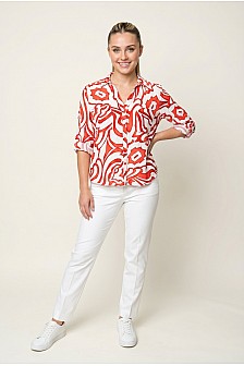 BUTTON DOWN SHIRT W/ SLEEVE TABS