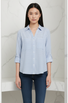 BUTTON DOWN COLLAR SHIRT W/ SLEEVES TABS