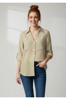 BUTTON DOWN COLLAR SHIRT W/ SLEEVES TABS